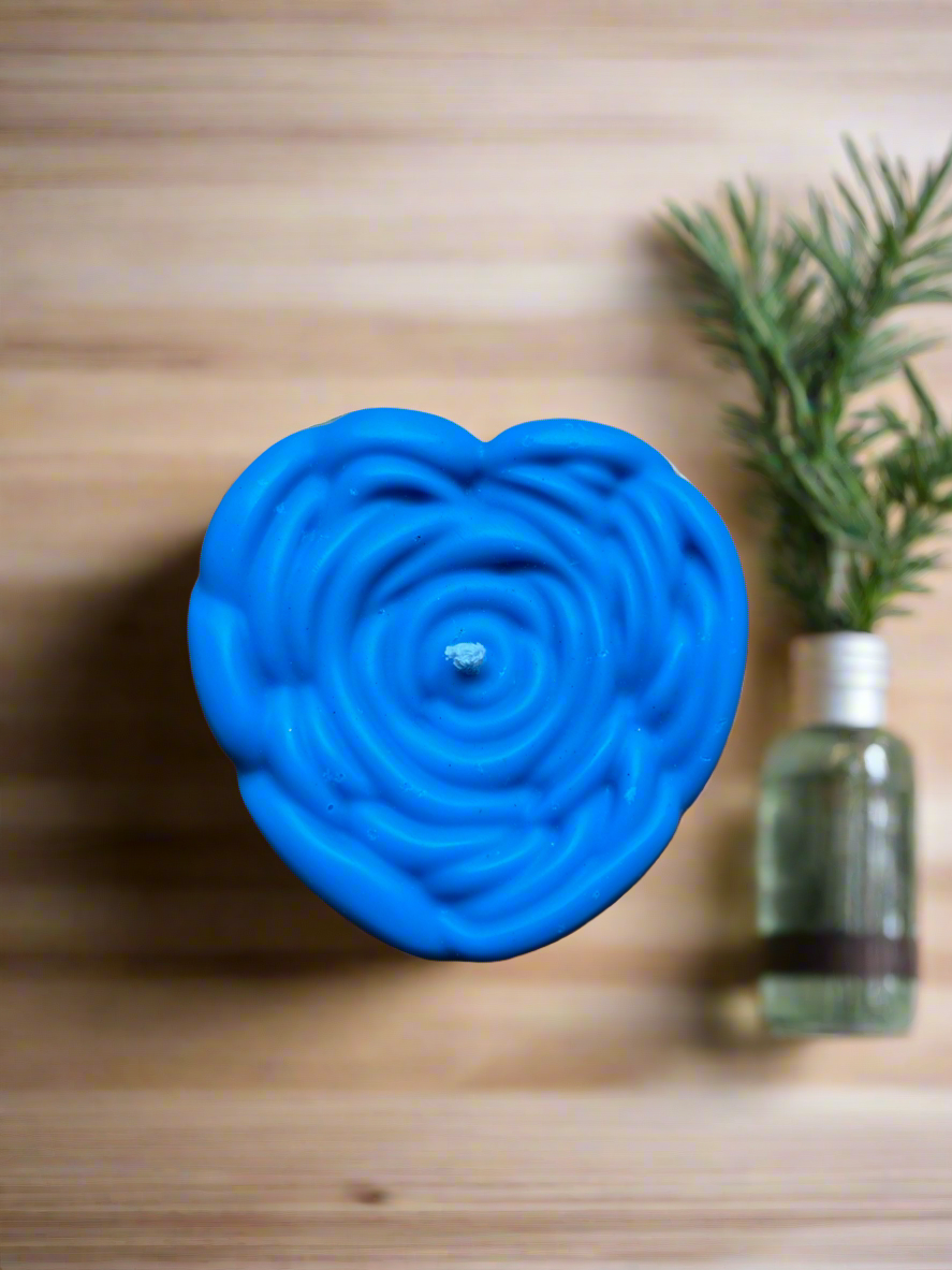 Heart shape flower design candle