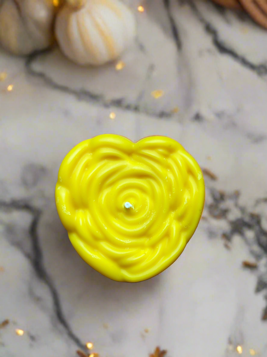 Heart shape flower design candle