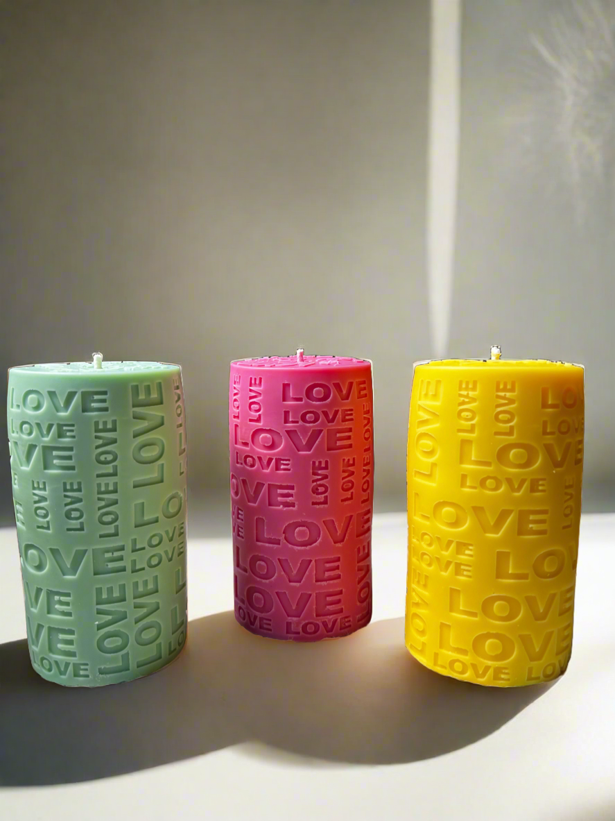 Love pillar soy wax candle