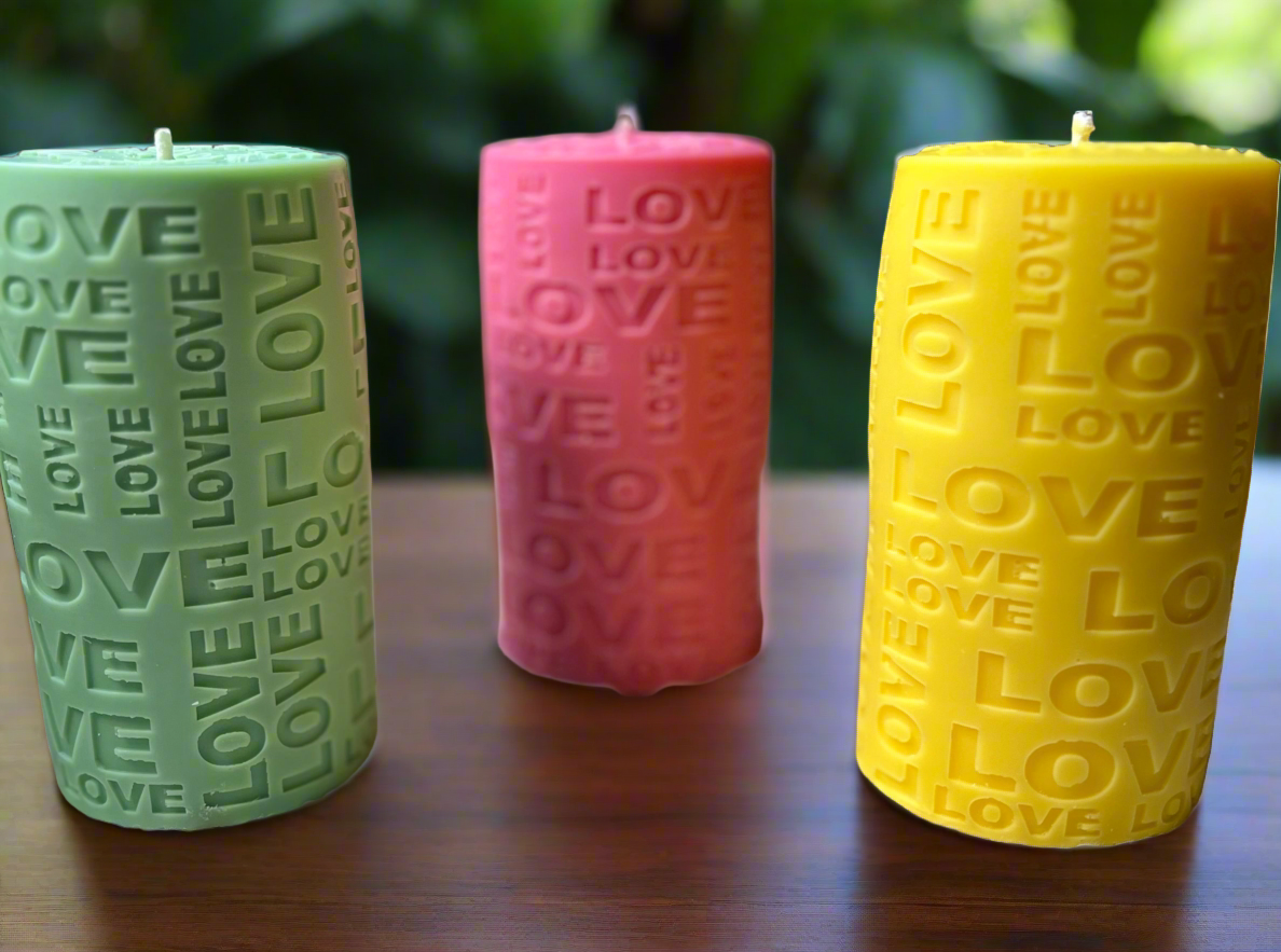 Love pillar soy wax candle