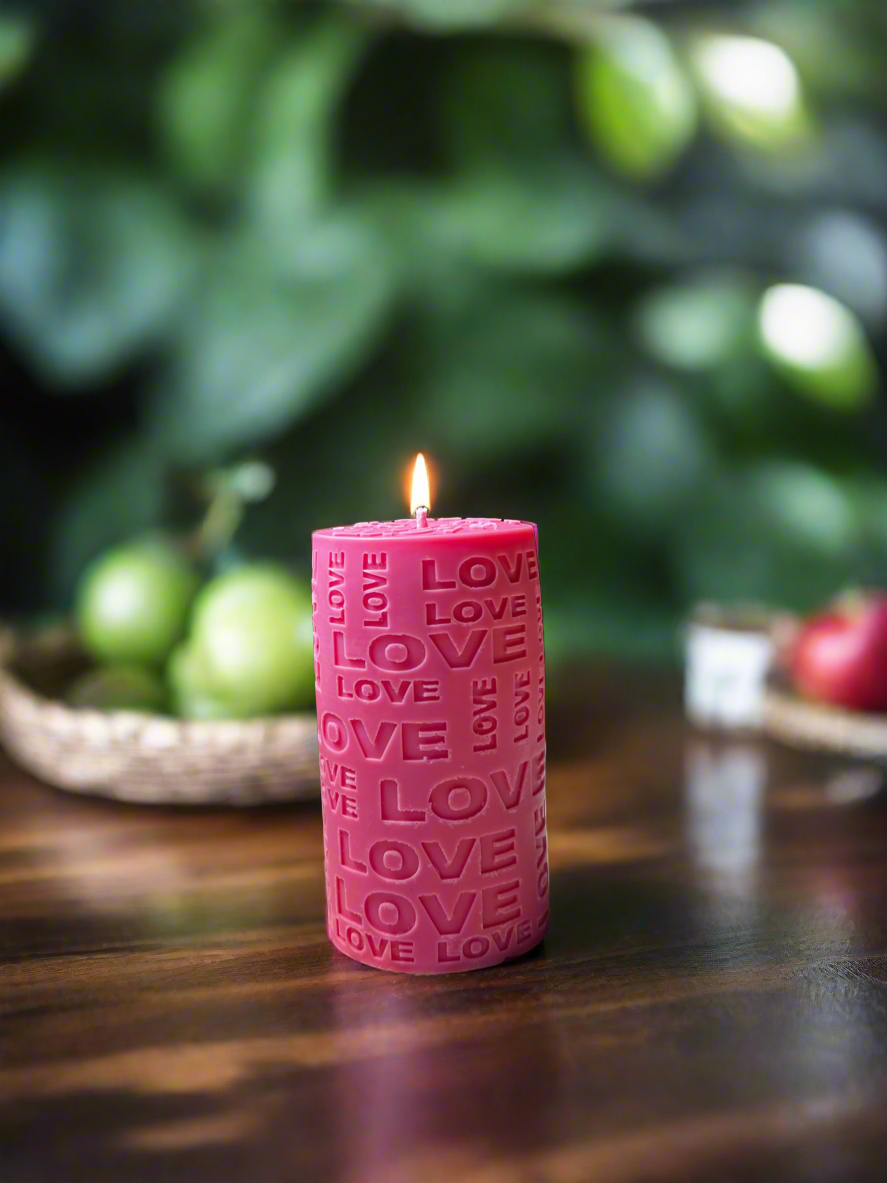 Love pillar soy wax candle