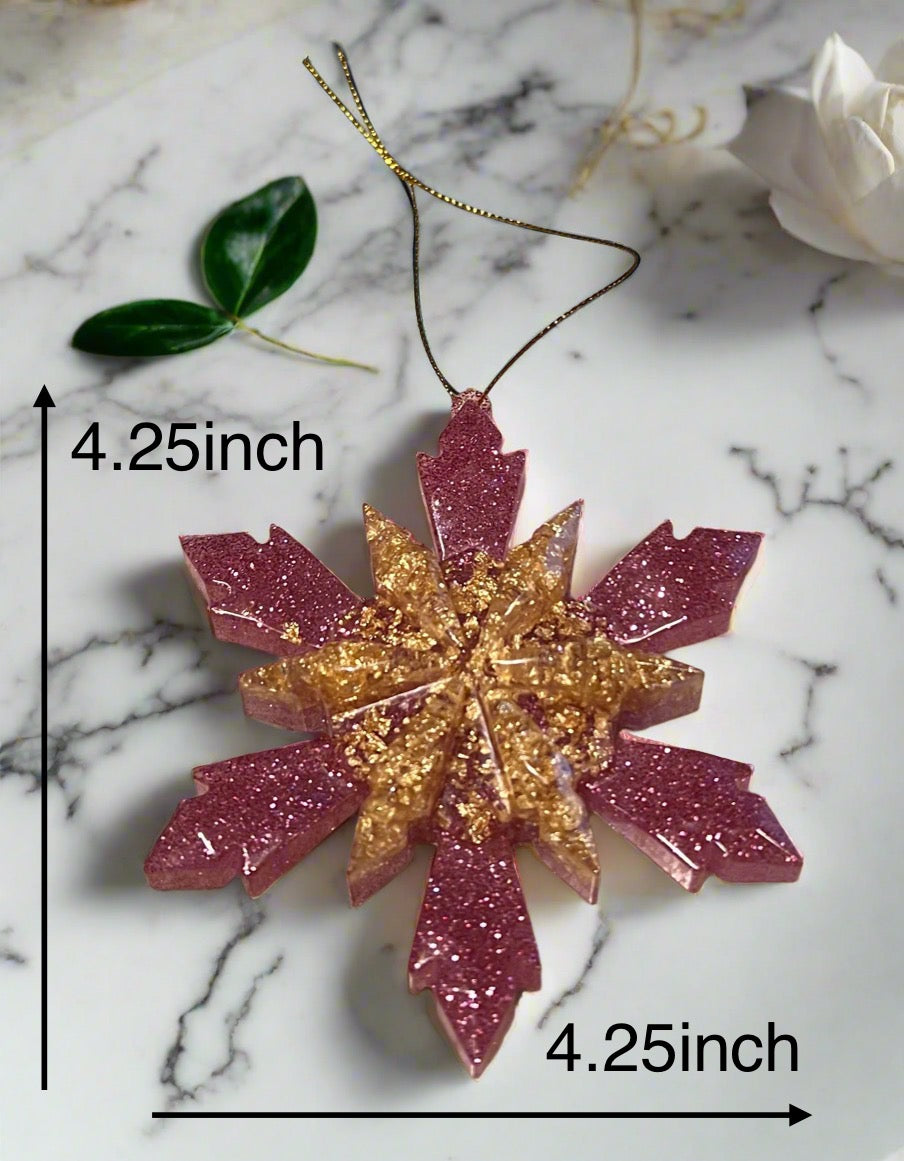 4 Pieces Handmade Resin Art Christmas Tree Ornaments