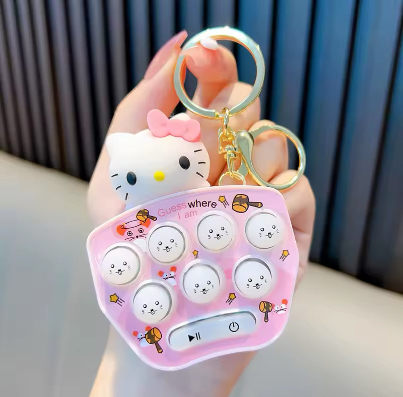 Sanrio Hello Kitty Game Console Mini Handheld Whack-a-mole Mini Decompression Game Console Children's Educational Toys