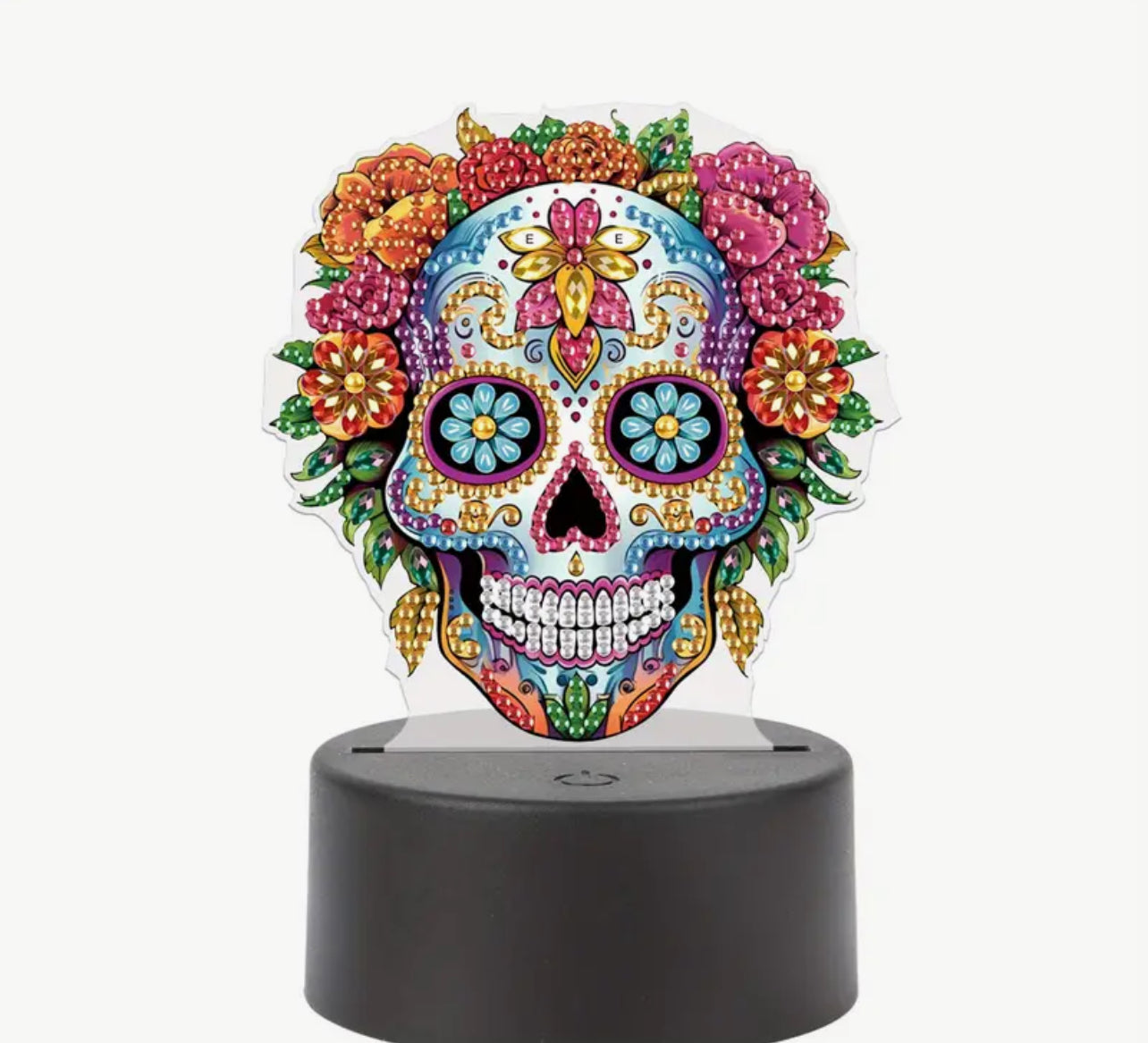 Double sided Handmade Skull Diamond Art 5D LED Light With USB Cable For Home Decoration Lights