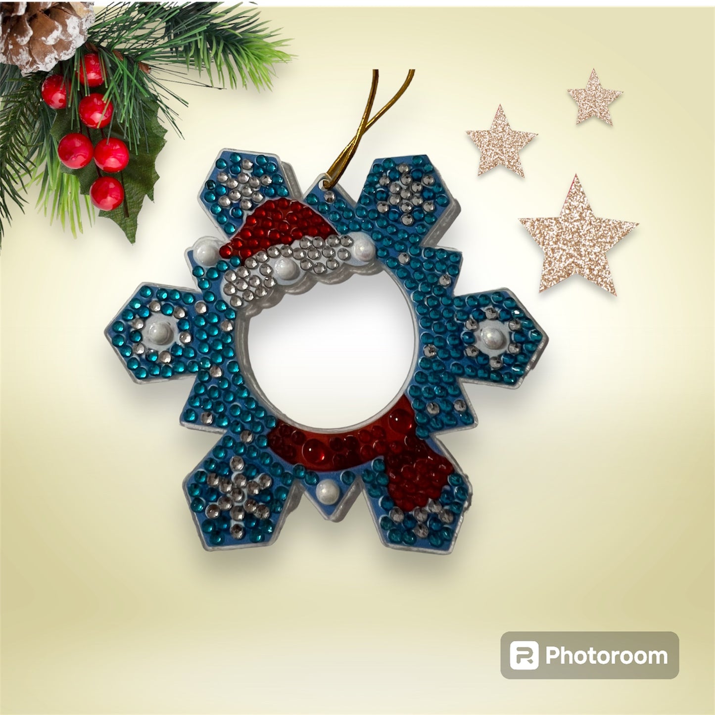 10 Pieces Handmade Diamond Painting Photo Frame Ornament set for Christmas Tree