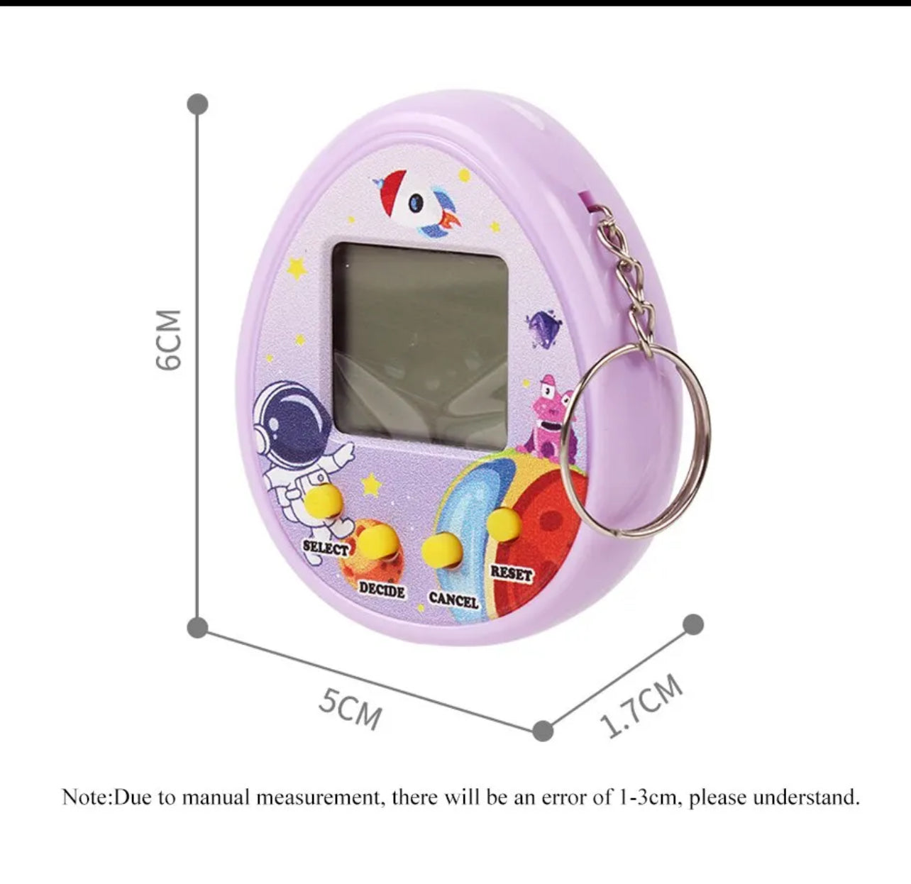 2Pcs Electronic Pet Machine Virtual Pet Raising Mini Handheld Game Console Random Color Keychain Toy